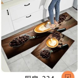 2pcs Kitchen Mat with Anti-Slip Rubber