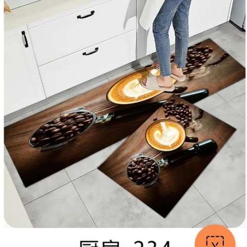 2pcs Kitchen Mat with Anti-Slip Rubber