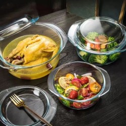 3pcs Glass Casserole Dish with Lid 3pcs Glass Casserole Dish with Lid
