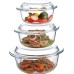 3pcs Glass Casserole Dish with Lid