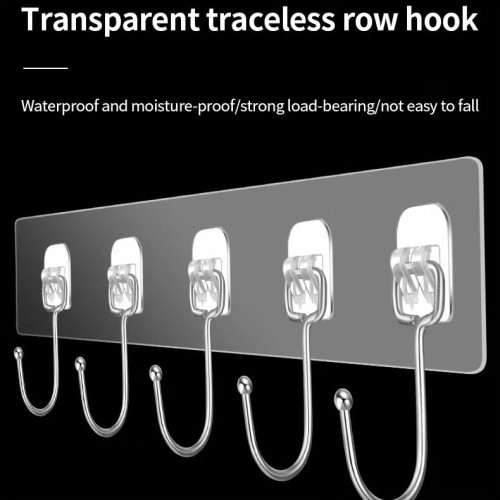 Self-Adhesive Wall Hanger with 6 Hooks