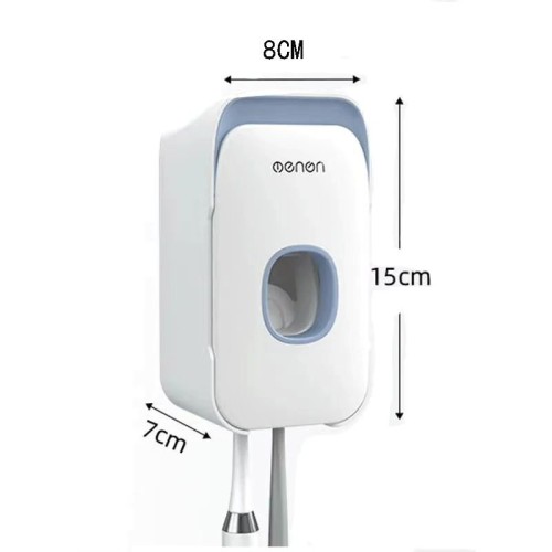 Toothpaste Dispenser with 2-Slot Toothbrush Holder Toothpaste Dispenser with 2-Slot Toothbrush Holder