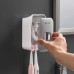 Toothpaste Dispenser with 2-Slot Toothbrush Holder Toothpaste Dispenser with 2-Slot Toothbrush Holder