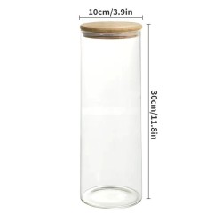Glass Spaghetti/Cereal Storage Jar with Bamboo Lid