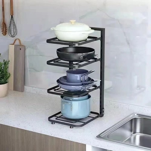 4-Layer Stainless Steel Kitchen Pot Rack 4-Layer Stainless Steel Kitchen Pot Rack