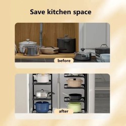 4-Layer Stainless Steel Kitchen Pot Rack