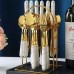 25 Pcs Marble Gold Cutlery Set 25 Pcs Marble Gold Cutlery Set