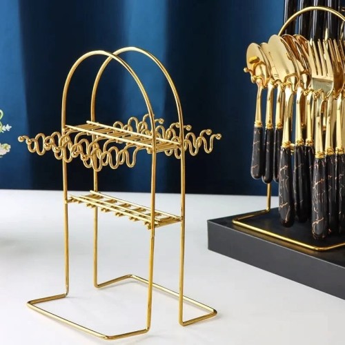 25 Pcs Marble Gold Cutlery Set 25 Pcs Marble Gold Cutlery Set