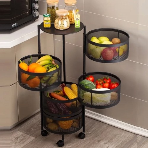 Rotating Multi-Functional Fruit/Vegetable Storage Rack