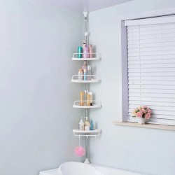 4 Tier Adjustable Telescopic Multi-Corner Shelf Organiser