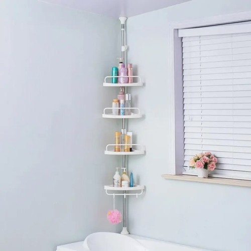4 Tier Adjustable Telescopic Multi-Corner Shelf Organiser 4 Tier Adjustable Telescopic Multi-Corner Shelf Organiser