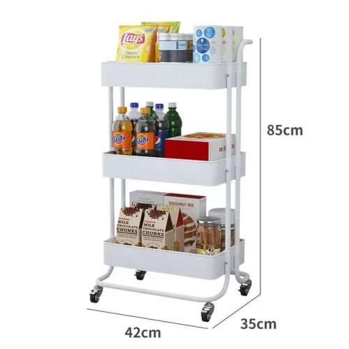 Multi-Functional Movable Trolley Storage Rack