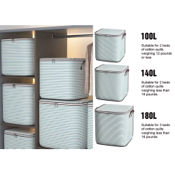 Striped Quilt/Duvet/Closet Organizer/Luggage Storage Bags-Set of 3pcs