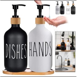 2-in-1 Soap Dispenser with Bamboo Tray 2-in-1 Soap Dispenser with Bamboo Tray