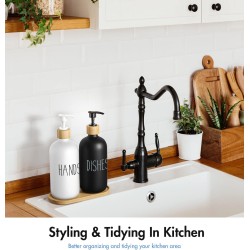 2-in-1 Soap Dispenser with Bamboo Tray