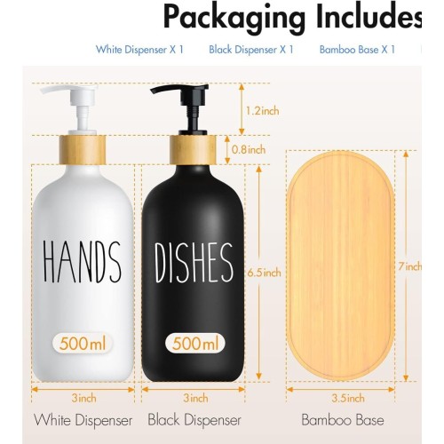 2-in-1 Soap Dispenser with Bamboo Tray 2-in-1 Soap Dispenser with Bamboo Tray