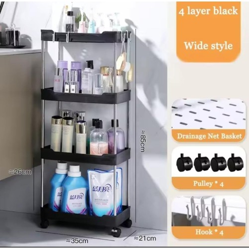 4 Layer Multipurpose Storage Rack with Wheels
