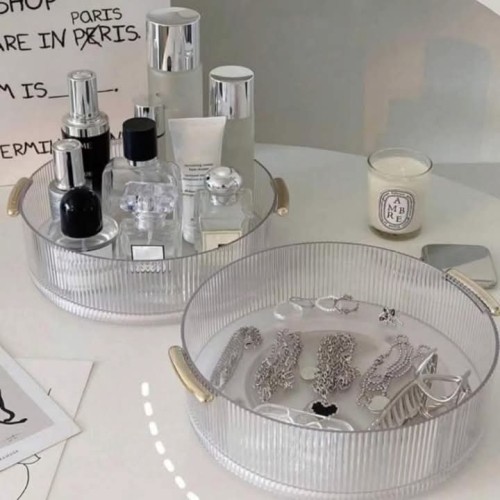 Ribbed Acrylic Lazy Susan/ Cosmetic Organizer Ribbed Acrylic Lazy Susan/ Cosmetic Organizer