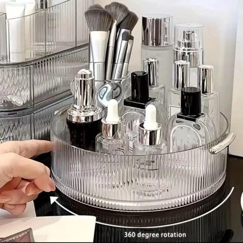 Ribbed Acrylic Lazy Susan/ Cosmetic Organizer Ribbed Acrylic Lazy Susan/ Cosmetic Organizer
