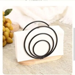 Elegant Metal Napkin Holders With Wooden Base Elegant Metal Napkin Holders With Wooden Base