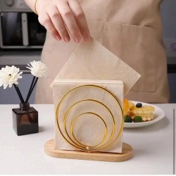 Elegant Metal Napkin Holders With Wooden Base