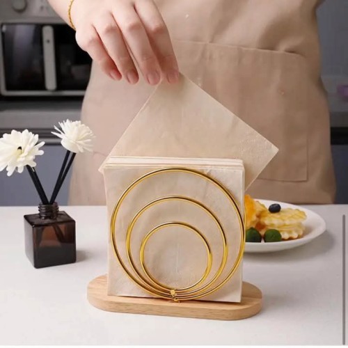 Elegant Metal Napkin Holders With Wooden Base Elegant Metal Napkin Holders With Wooden Base