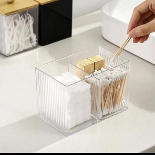 Acrylic Earbuds Organizer With Bamboo Cover Acrylic Earbuds Organizer With Bamboo Cover