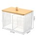 Acrylic Earbuds Organizer With Bamboo Cover