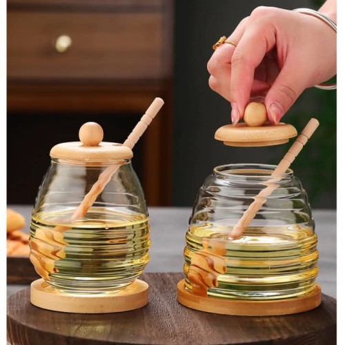 Multi-Purpose Glass Honey Storage Jar