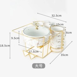 15pcs Nordic Ceramic Soup Pot Binaural Soup Bowl Set
