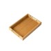3-Piece Eco-Friendly Bamboo Serving Tray Set With Gold Handles