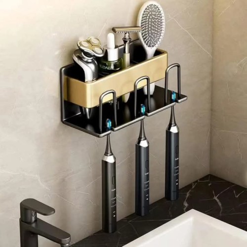Metallic Wall Mounted Toothbrush Holder