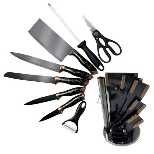 9PCS Marble Design Kitchen Knife Set