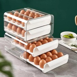 Two-Layer Acrylic Stackable Egg Drawer Tray