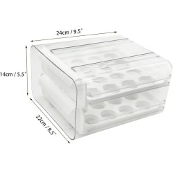 Two-Layer Acrylic Stackable Egg Drawer Tray