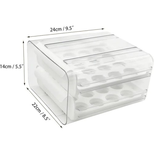 Two-Layer Acrylic Stackable Egg Drawer Tray