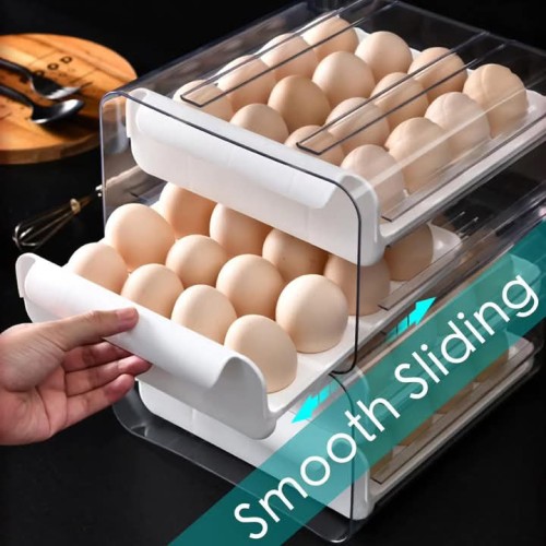 Two-Layer Acrylic Stackable Egg Drawer Tray