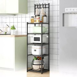 5-Tier Multi-Purpose Rack With Hooks