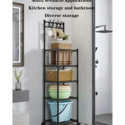 5-Tier Multi-Purpose Rack With Hooks