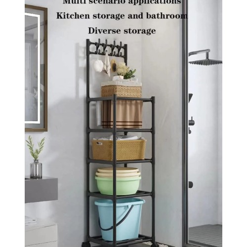 5-Tier Multi-Purpose Rack With Hooks
