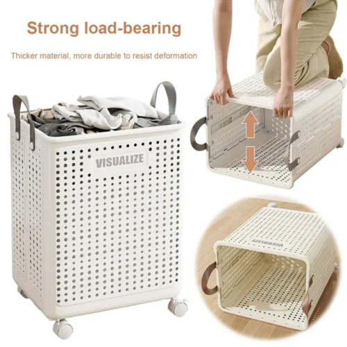 Foldable Multipurpose Hamper Basket with Wheels Foldable Multipurpose Hamper Basket with Wheels