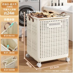 Foldable Multipurpose Hamper Basket with Wheels