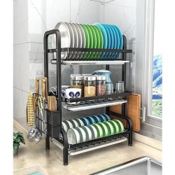Heavy duty 3 tier dish rack with cutlery holder Heavy duty 3 tier dish rack with cutlery holder