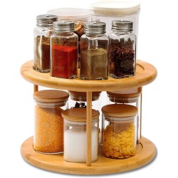 Bamboo Rotating Spice Rack Bamboo Rotating Spice Rack
