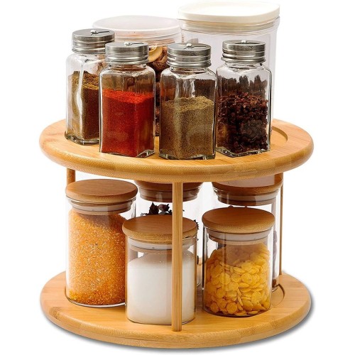 Bamboo Rotating Spice Rack
