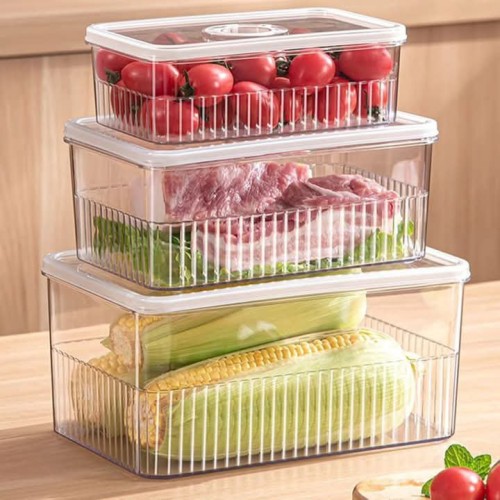 3Pcs Acrylic Transparent Fridge Organizer