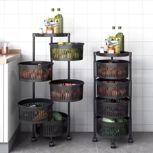 4-Layer Rotating Plastic Fruit Rack 4-Layer Rotating Plastic Fruit Rack