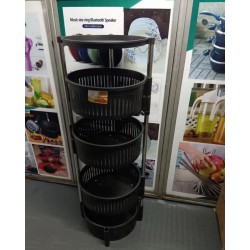 4-Layer Rotating Plastic Fruit Rack