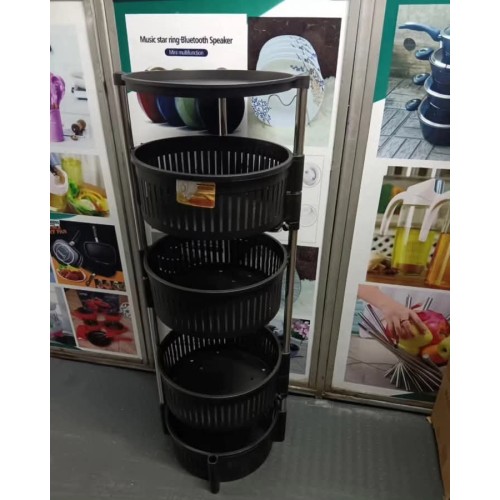 4-Layer Rotating Plastic Fruit Rack
