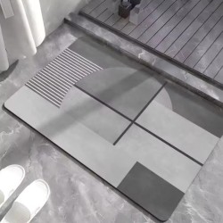 Rectangular Absorbent Bathroom Mat – 50x80 cm Instant Dry Rubber Bath Mat